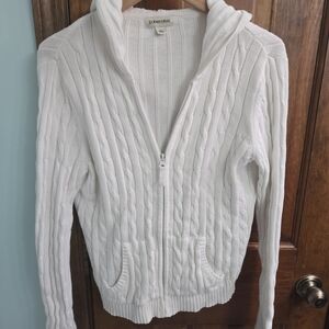 St. John's Bay Women's White Cable Knit Sweater